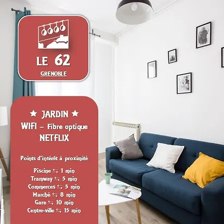 Le 62 - Spacieux T2 - Garage Gratuit, Jardin, Tram Apartment *