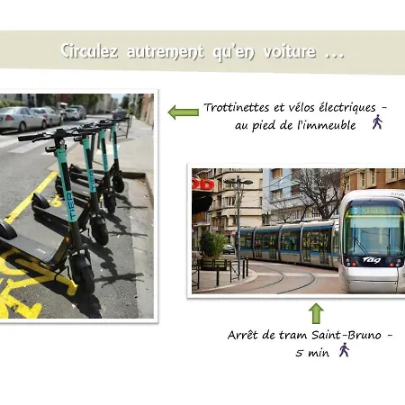 Le 62 - Spacieux T2 Avec Jardin, Parking & Tramway Grenoble